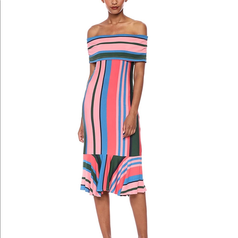 Ella moss nora pink flamingo 🦩 off shoulder dress